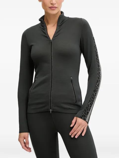 zip leopard-stripe ski top by NEWLAND