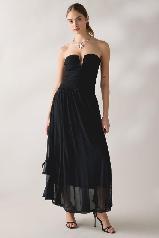 NIA Beverly Ruched Strapless Maxi Dress by NIA