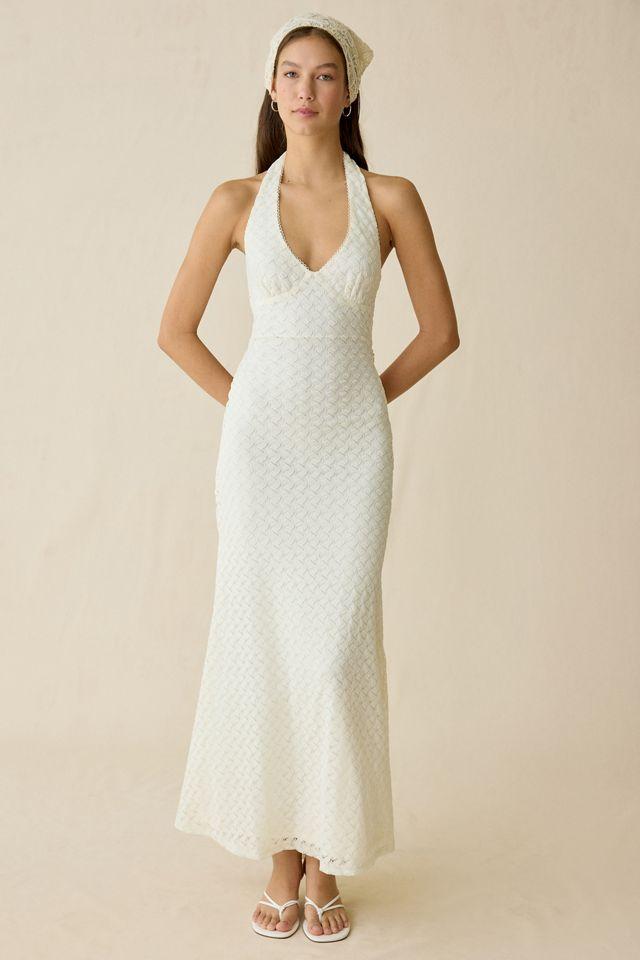 NIA Pluma Keyhole Cutout Plunging Halter Neck Maxi Dress by NIA