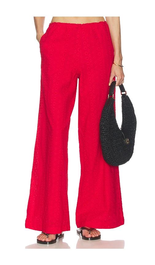 NIA x REVOLVE Eyelet Pant in Red by NIA