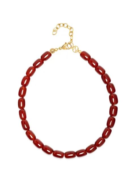 beaded agate necklace by NIALAYA JEWELRY