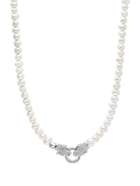 diamond-panther freshwater-pearl necklace by NIALAYA JEWELRY