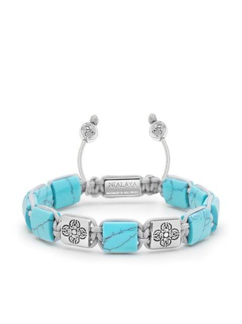 engraved-charm beaded bracelet by NIALAYA JEWELRY