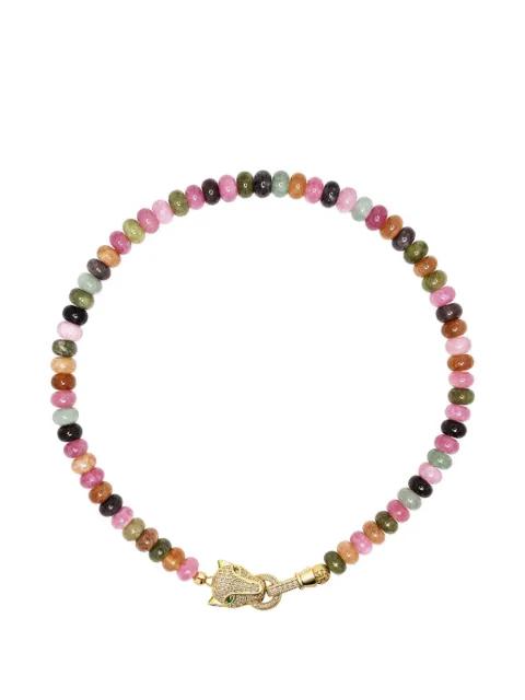 panther-charm beaded necklace by NIALAYA JEWELRY