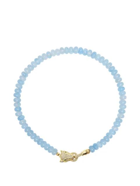 panther-charm chalcedony necklace by NIALAYA JEWELRY