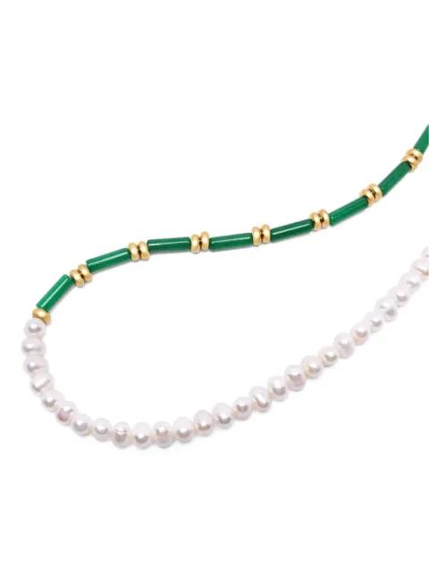 pearl agate choker necklace by NIALAYA JEWELRY