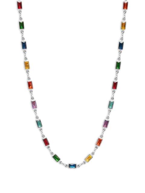 rectangle stone tennis necklace by NIALAYA JEWELRY