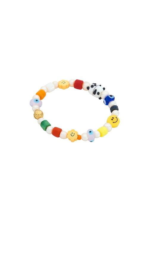 Nialaya Panda Pearl Bracelet in White by NIALAYA