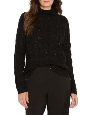 Cable Knit Sparkle Sweater by NIC+ZOE