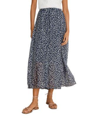 Crinkle Leopard Sketch Midi Skirt by NIC+ZOE