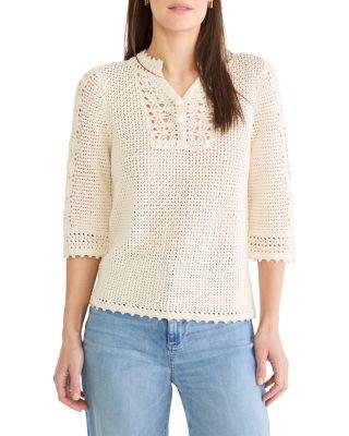 Crochet Mesh Sweater by NIC+ZOE