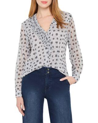 Dotty Squares Ruffle Top by NIC+ZOE