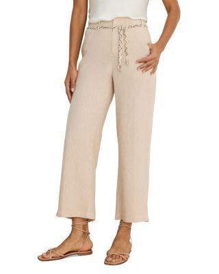 Eliot Wide Leg Belted Crop Pants by NIC+ZOE