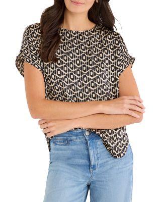 Lacy Diamonds Day Gloss Woven Tee by NIC+ZOE