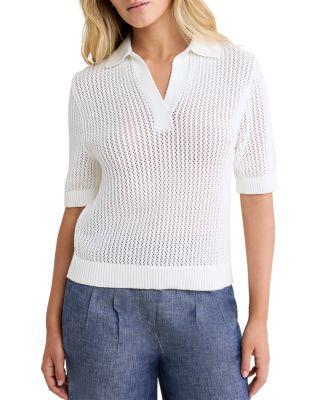 Mesh Polo Sweater by NIC+ZOE