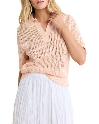 Mesh Polo Sweater by NIC+ZOE