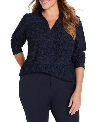 Any Occasion Clipped Jacquard Top by NIC+ZOE PLUS