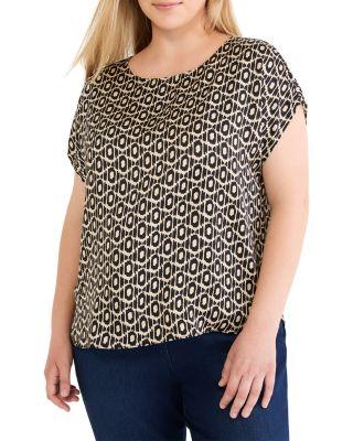 Lacy Diamonds Day Gloss Woven Tee by NIC+ZOE PLUS
