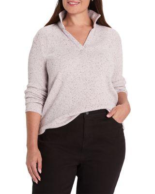 Rib Long Sleeve Polo Top by NIC+ZOE PLUS