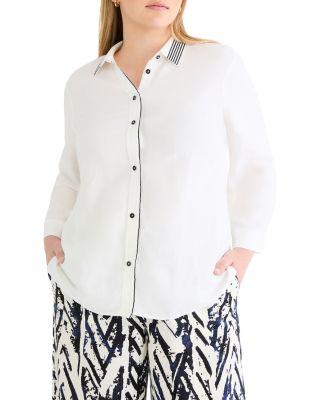 Stripe Trim Shirt by NIC+ZOE PLUS