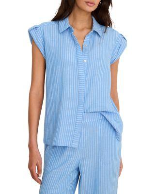 Striped Gauze Resort Shirt by NIC+ZOE