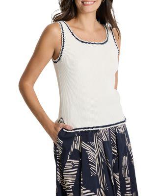 Trimmed Rib Knit Sleeveless Top by NIC+ZOE