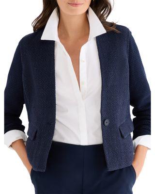 Weave Mix Collarless Knit Jacket by NIC+ZOE