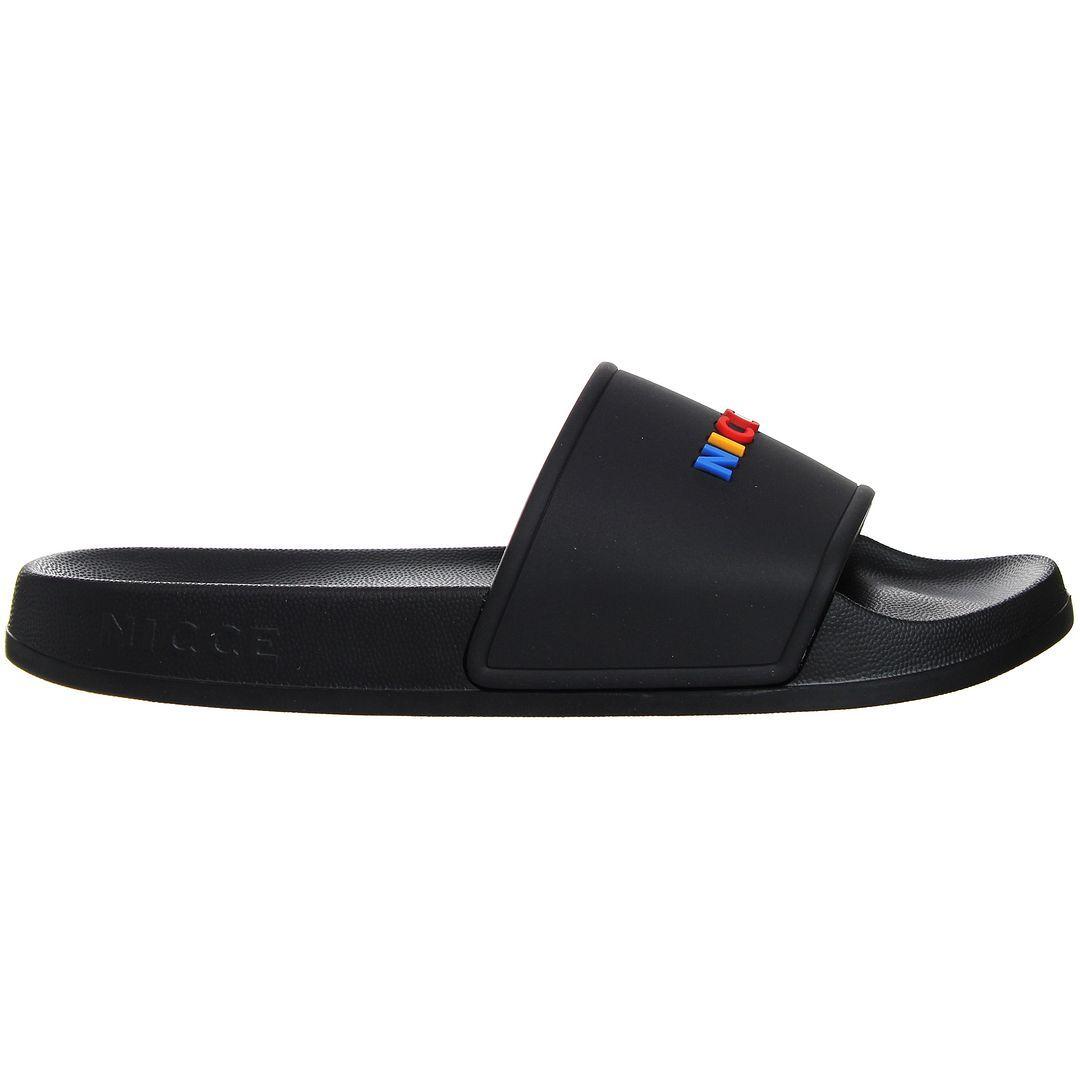 Dallas Slip-On Black Synthetic Sliders by NICCE