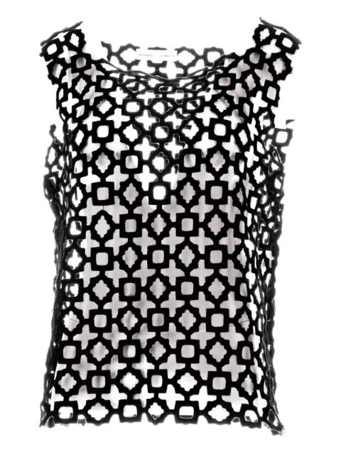 Carta geometric-lace tank top by NICCOLO PASQUALETTI