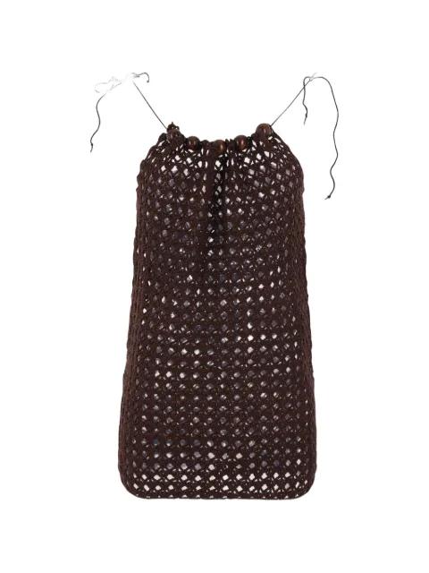 bead-embellished crochet top by NICCOLO PASQUALETTI