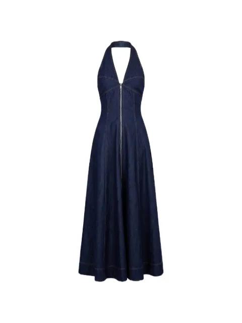 Elsa halterneck zip-front maxi dress by NICHOLAS