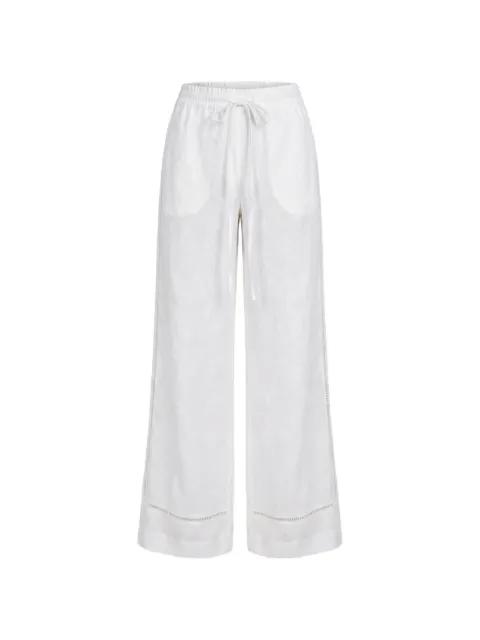 Erica lattice-trim wide-leg trousers by NICHOLAS