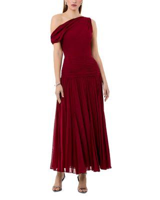 Reece Asymmetric Off-The-Shoulder Godets Midi Dress by NICHOLAS