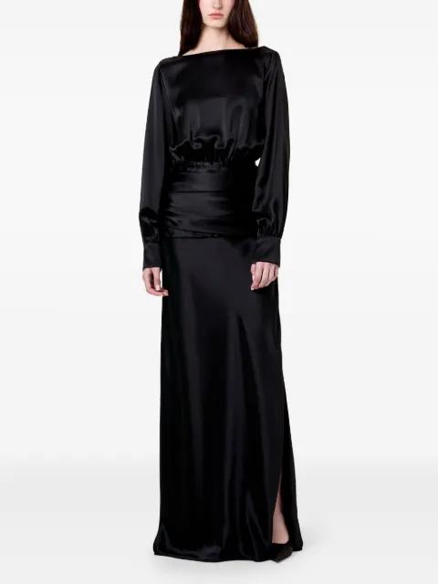 Samina long-sleeves ruched maxi dress by NICHOLAS