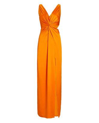 Silvina Twist-Front Silk Charmeuse Gown by NICHOLAS