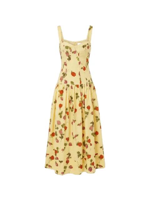 floral-print corset midi dress by NICHOLAS