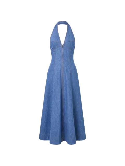 halterneck zip-front dress by NICHOLAS