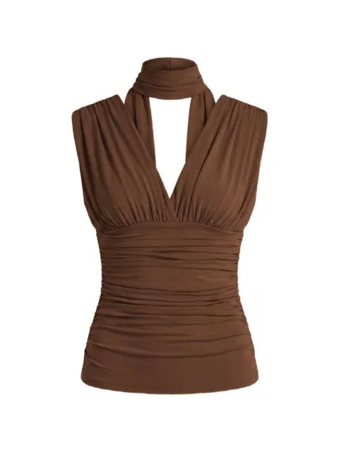 ruched scarf-detail top by NICHOLAS