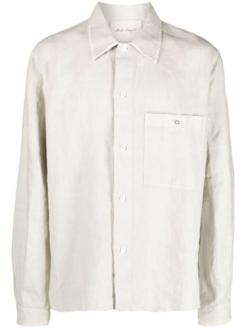decorative-stitching linen shirt by NICK FOUQUET