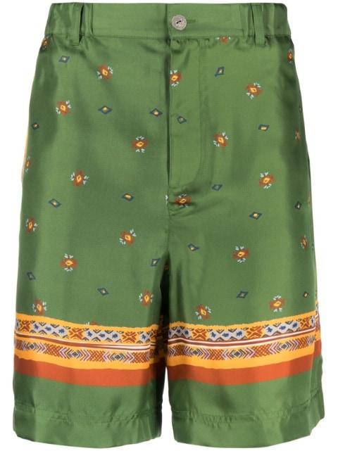 graphic-print silk shorts by NICK FOUQUET