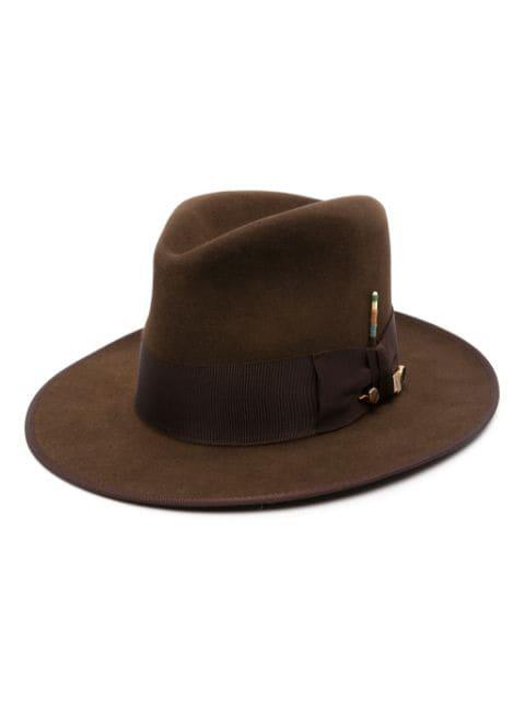 matchstick-detail fedora hat by NICK FOUQUET