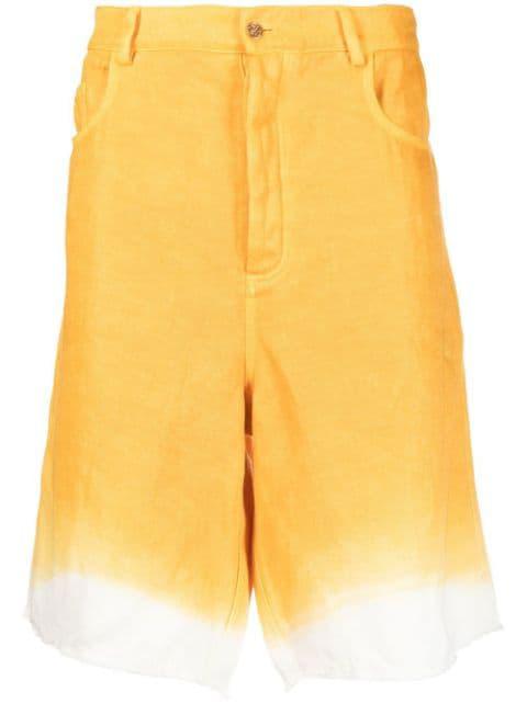 two-tone knee-length linen shorts by NICK FOUQUET