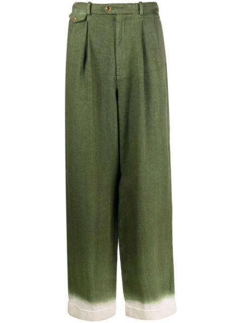 wide-leg contrast-cuff trousers by NICK FOUQUET