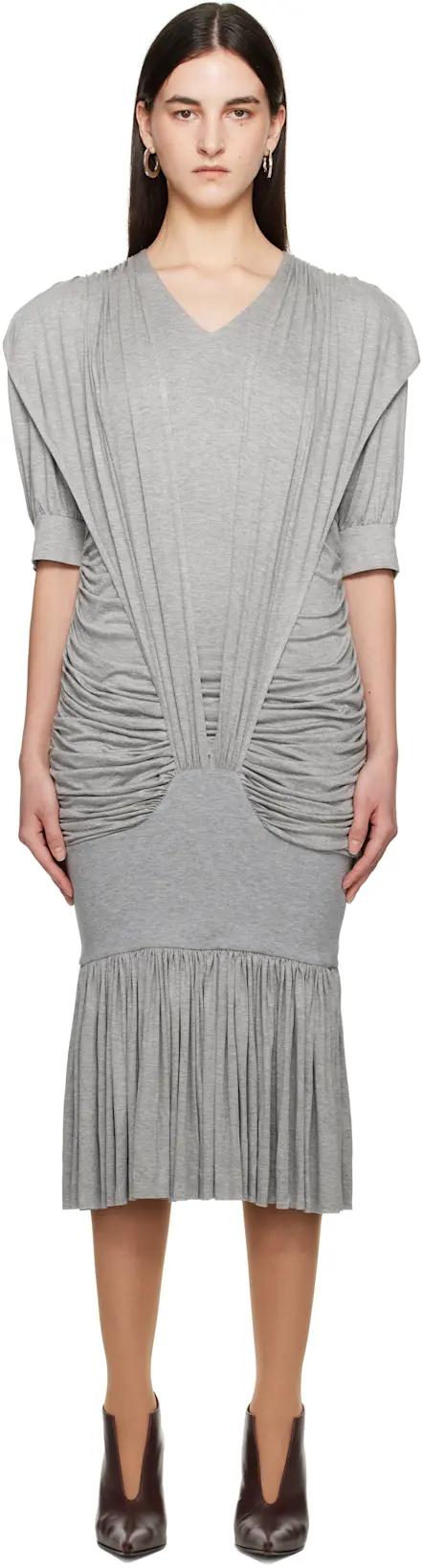 Gray Amanda Midi Dress by NICKLAS SKOVGAARD