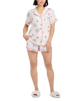 Notch Collar Short Sleeve Pajama Set by NICK&NORA