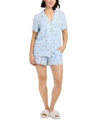 Notch Collar Short Sleeve Pajama Set by NICK&NORA