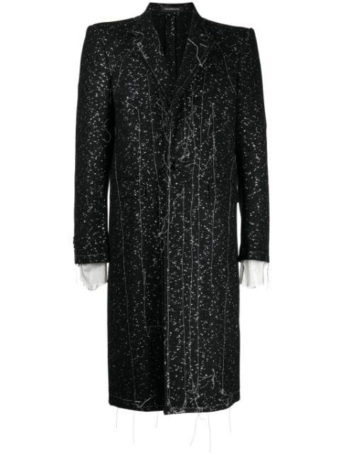exposed-seam single-breasted coat by NICOLAS ANDREAS TARALIS
