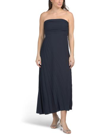 Strapless Ruched Gown for Women | Polyester by NICOLE MILLER Strapless Ruched Gown for Women | Polyester by NICOLE MILLER