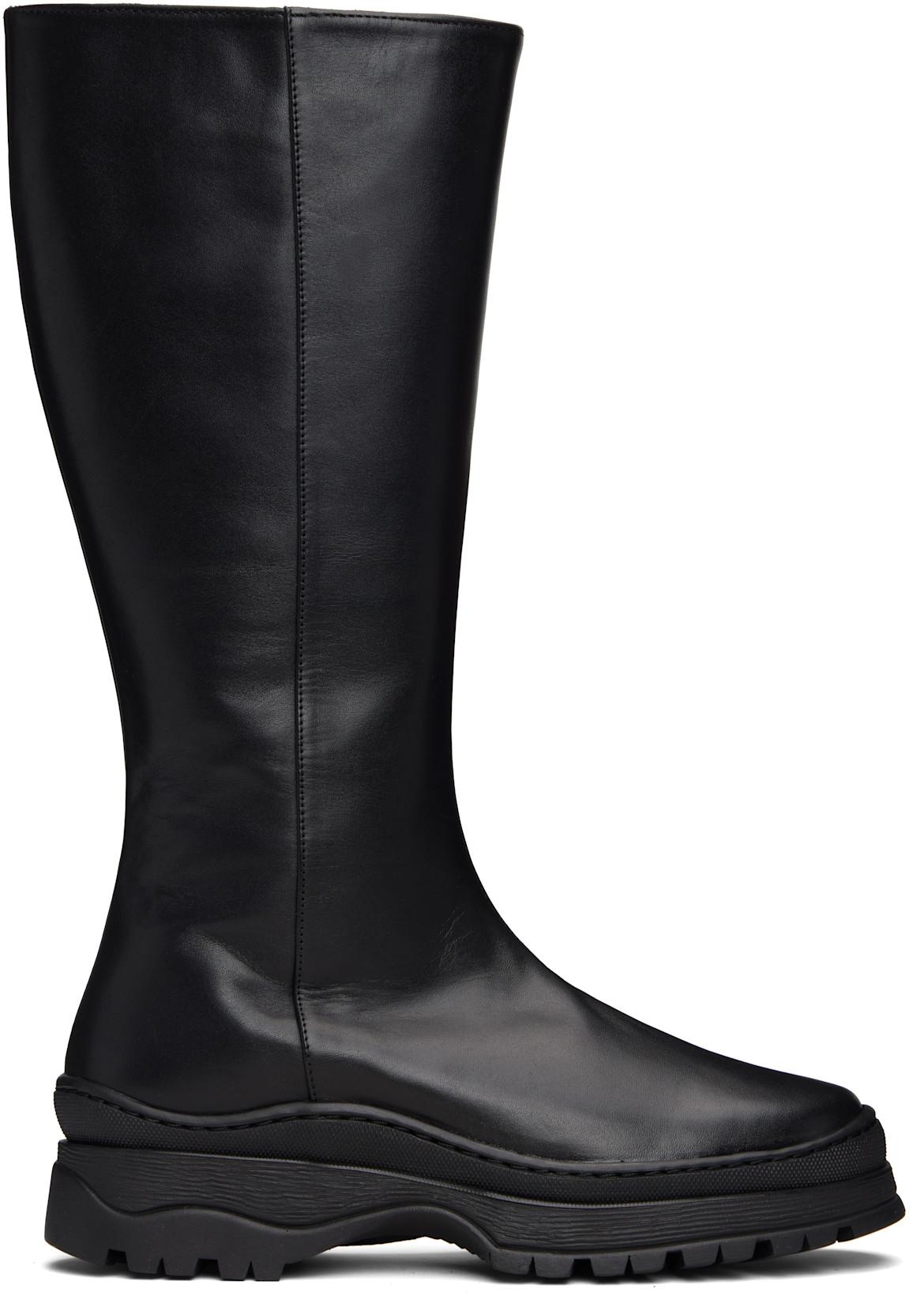 Black Anna Tall Boots by NICOLE SALDANA