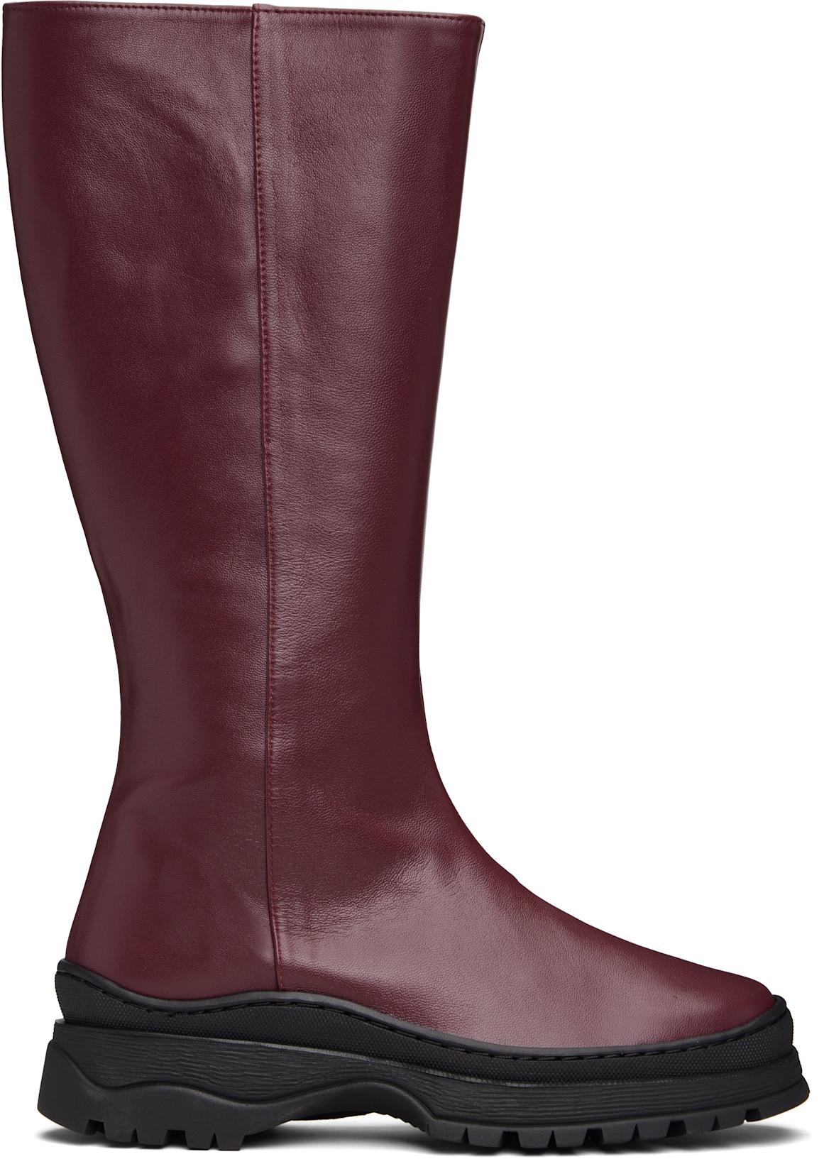 Burgundy Anna Tall Boots by NICOLE SALDANA